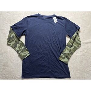 NEW T Shirt Built In Long Sleeve Camo Print Therma Sleeve Children's XXL NWT